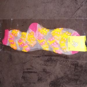 🆕🦋Yellow/pink/purple/orange🦋 PINK & CLEAR nylon fashion socks